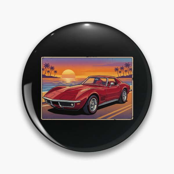 Item preview, C3 Stingray Retro Sunset Front View Classic Muscle Car designed and sold by Off-Road-Zone.