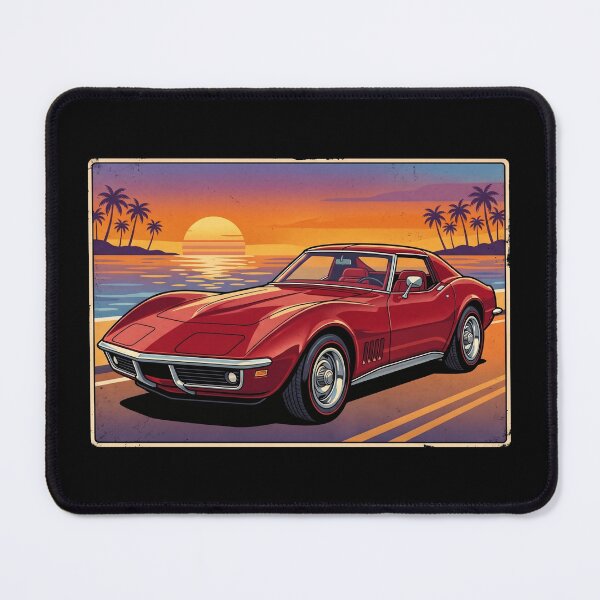 Item preview, C3 Stingray Retro Sunset Front View Classic Muscle Car designed and sold by Off-Road-Zone.