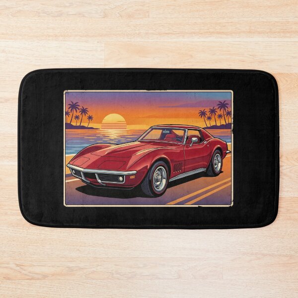 Item preview, C3 Stingray Retro Sunset Front View Classic Muscle Car designed and sold by Off-Road-Zone.