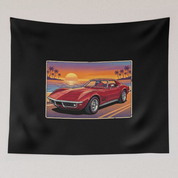 Item preview, C3 Stingray Retro Sunset Front View Classic Muscle Car designed and sold by Off-Road-Zone.