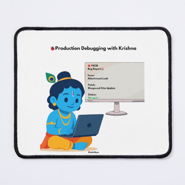 Item preview, Production Debugging with Krishna | Developer Humor Sticker designed and sold by BhaktiByte.