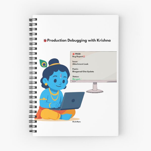 Item preview, Production Debugging with Krishna | Developer Humor Sticker designed and sold by BhaktiByte.
