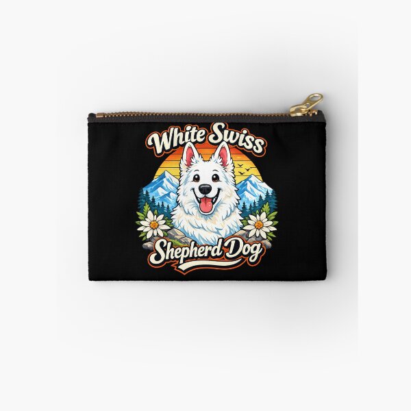 Item preview, White Swiss Shepherd Dog Mountain Sunset Cute Illustration designed and sold by blankTeeShirt.