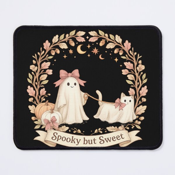 Item preview, Cute Halloween Ghost Pastel Groovy Ghost and Cats Halloween Art designed and sold by tamdevo1.