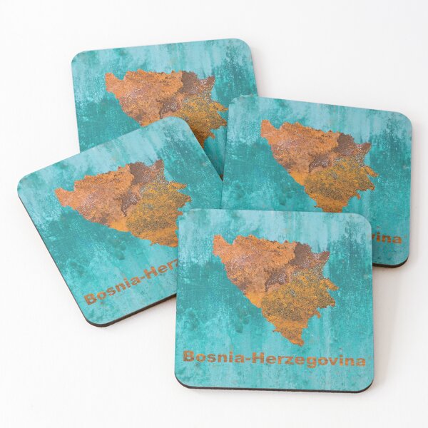 Item preview, Bosnia Herzegovina Map Rust on Teal designed and sold by Elisabeth Lucas.