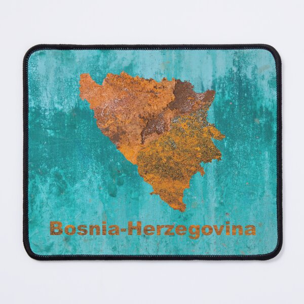Item preview, Bosnia Herzegovina Map Rust on Teal designed and sold by Elisabeth Lucas.