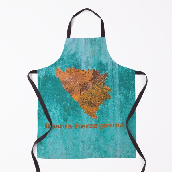 Item preview, Mapa de Bosnia y Herzegovina color óxido sobre fondo verde azulado designed and sold by Elisabeth Lucas.