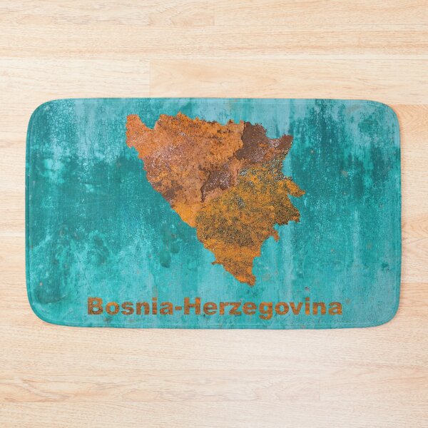Item preview, Bosnia Herzegovina Map Rust on Teal designed and sold by Elisabeth Lucas.