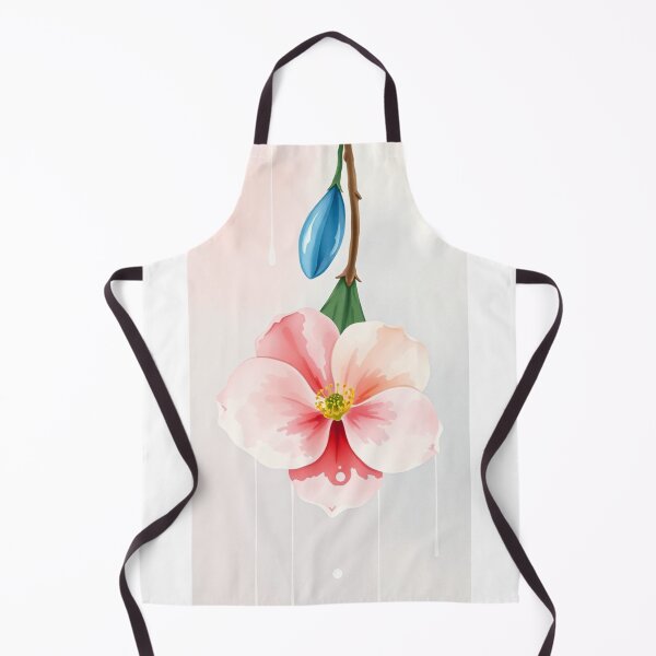 Item preview, Watercolor Pink Flower with Blue Bud designed and sold by Vida e Arte.