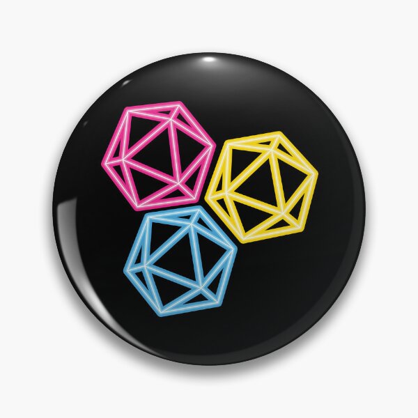 Item preview, Neon Pansexual Pride D20 Dice Trio | RPG Gamer LGBTQ+ Design designed and sold by Hallowed Artistry.