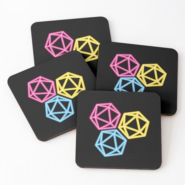 Item preview, Neon Pansexual Pride D20 Dice Trio | RPG Gamer LGBTQ+ Design designed and sold by Hallowed Artistry.