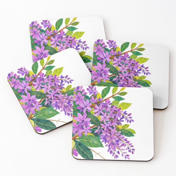Item preview, Purple Queen Wreath Vine Papercut Collage Illustration, Cottagecore Floral Design, designed and sold by SWSandraWechner.