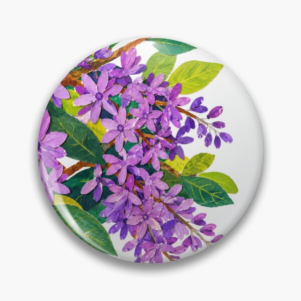 Item preview, Purple Queen Wreath Vine Papercut Collage Illustration, Cottagecore Floral Design, designed and sold by SWSandraWechner.