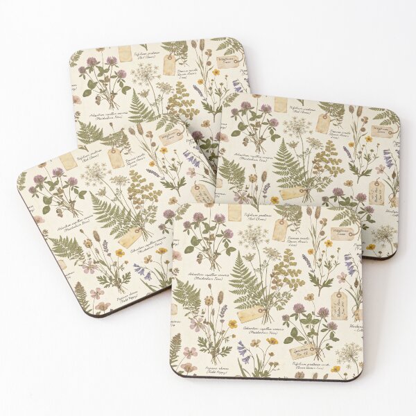 Artikelvorschau, Pressed Wildflower Specimen Seamless Pattern entworfen und verkauft von MoonwoodStudio.
