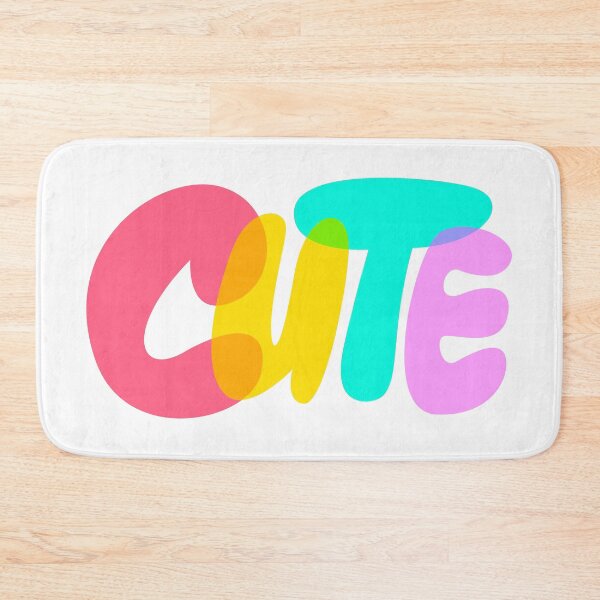 Item preview, "CUTE" Colorful Bubble Letters – Bold Overlapping Typography Illustration designed and sold by BuckaBaby.