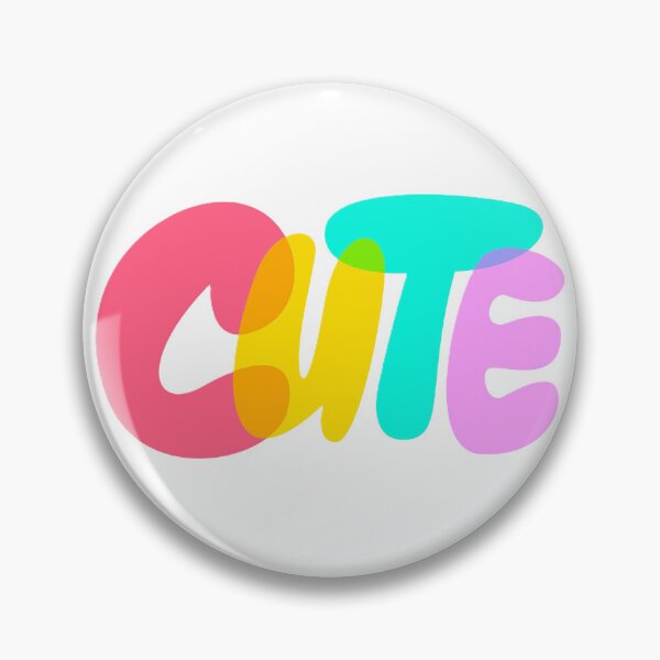Item preview, "CUTE" Colorful Bubble Letters – Bold Overlapping Typography Illustration designed and sold by BuckaBaby.