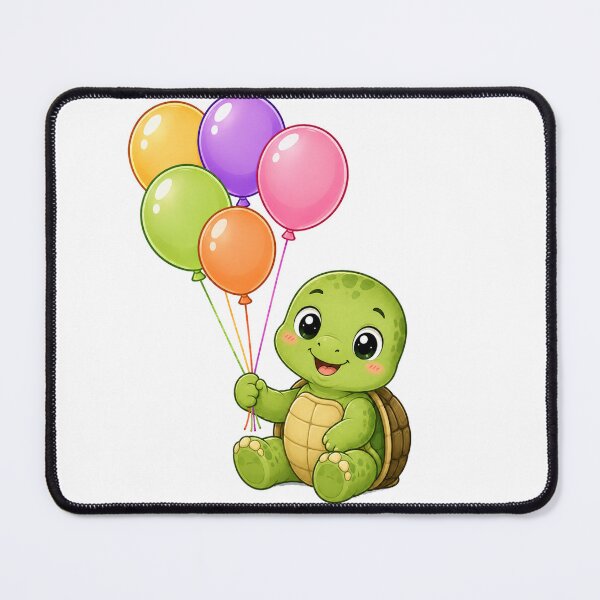 Item preview, Cute Kawaii Turtle With Colorful Balloons Cartoon  designed and sold by Seculinator.