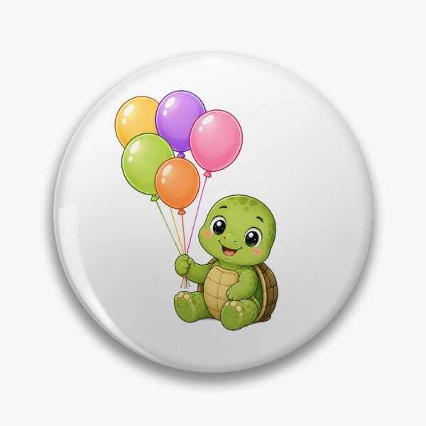 Item preview, Cute Kawaii Turtle With Colorful Balloons Cartoon  designed and sold by Seculinator.