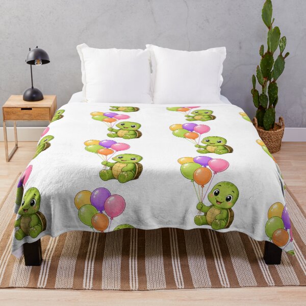Item preview, Cute Kawaii Turtle With Colorful Balloons Cartoon designed and sold by Seculinator.