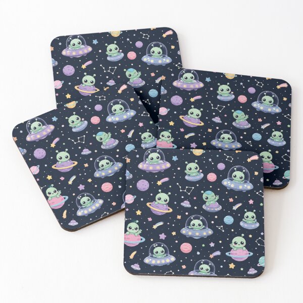 Item preview, Cute Kawaii Alien and Space Pattern designed and sold by 0606PM.
