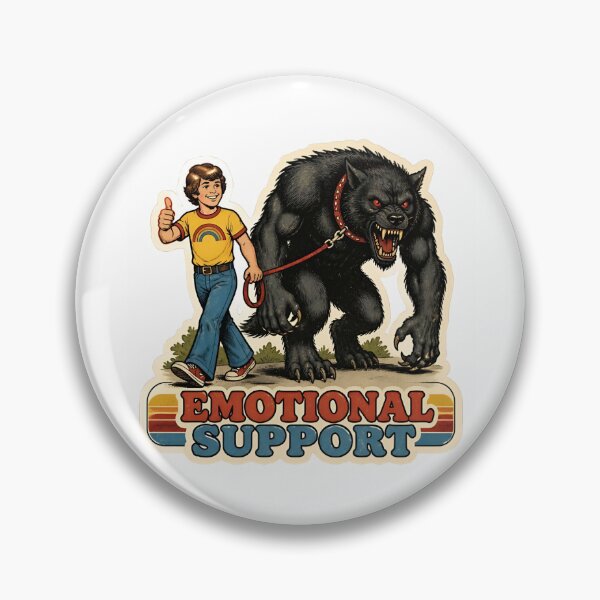 Item preview, Emotional Support Werewolf Funny Retro 70s Mental Health Irony Vintage Sticker  designed and sold by RareVisuals.