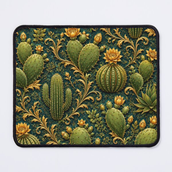 Item preview, Golden Cactus Desert Floral Pattern designed and sold by Rui Huang.