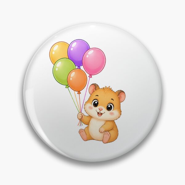 Item preview, Cute Kawaii Hamster With Colorful Balloons designed and sold by Seculinator.