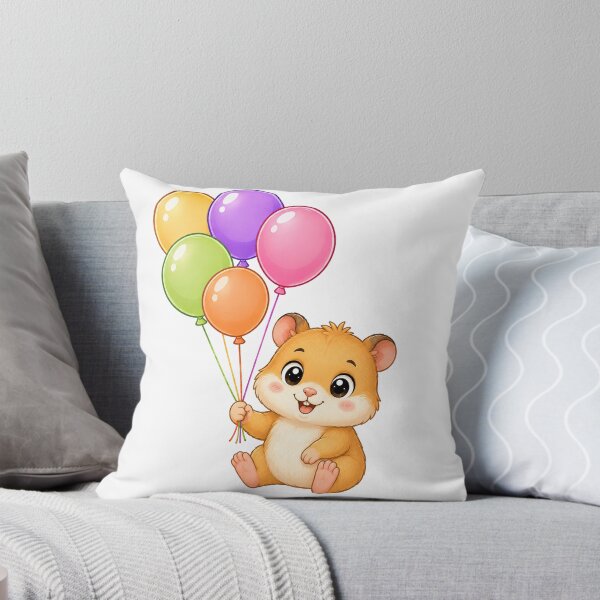 Item preview, Cute Kawaii Hamster With Colorful Balloons designed and sold by Seculinator.