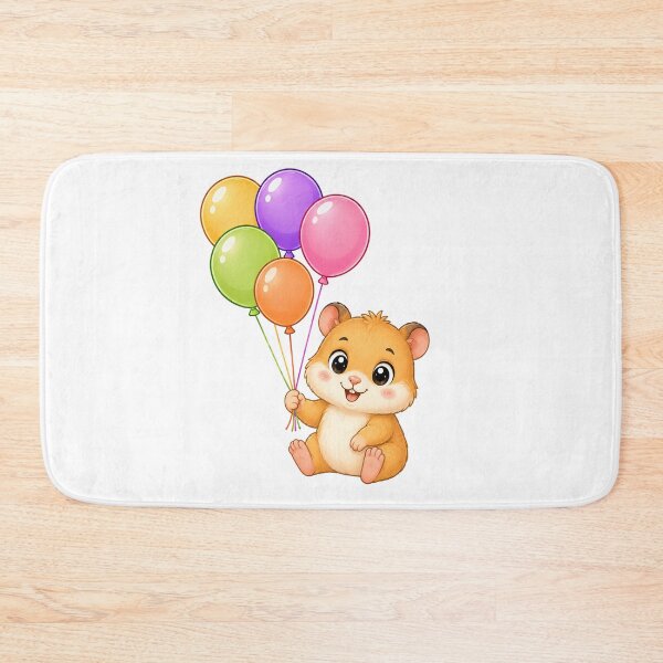 Item preview, Cute Kawaii Hamster With Colorful Balloons designed and sold by Seculinator.