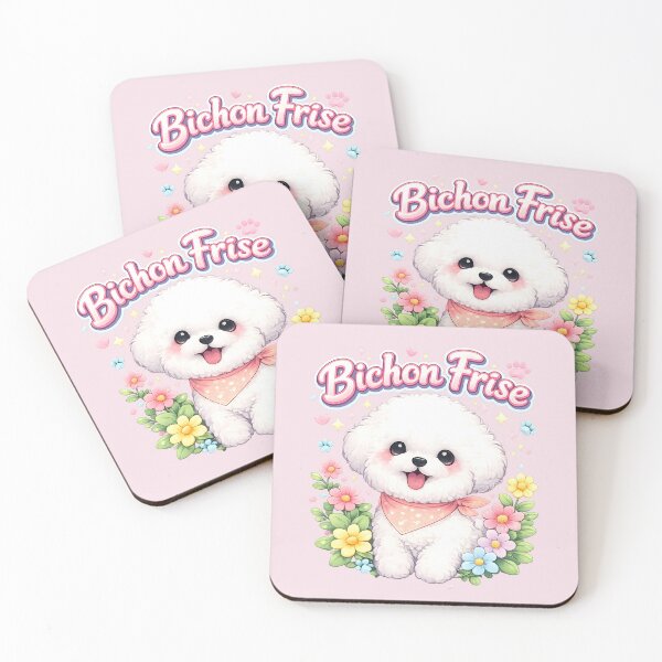 Item preview, Cute Bichon Frise Flower Garden Kawaii Dog Design designed and sold by blankTeeShirt.