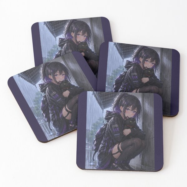 Item preview, Koshin & Kuroneko -Taking shelter from the rain- designed and sold by KOSHIN-NO-KAZE.