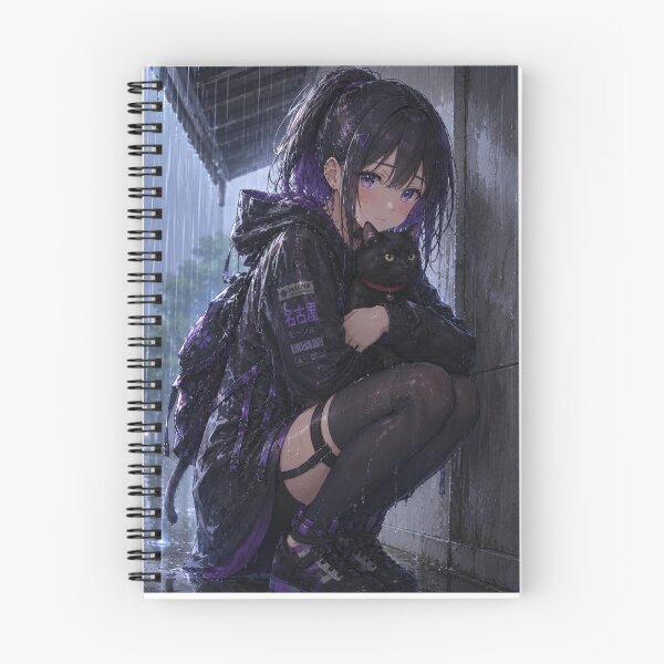 Item preview, Koshin & Kuroneko -Taking shelter from the rain- designed and sold by KOSHIN-NO-KAZE.