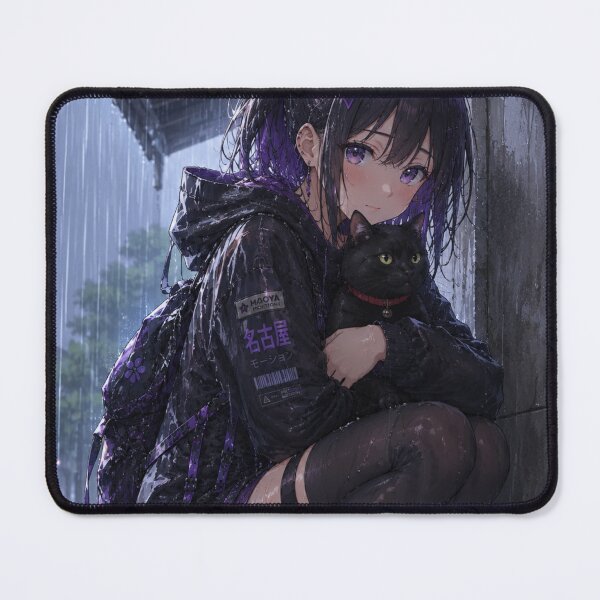 Item preview, Koshin & Kuroneko -Taking shelter from the rain- designed and sold by KOSHIN-NO-KAZE.