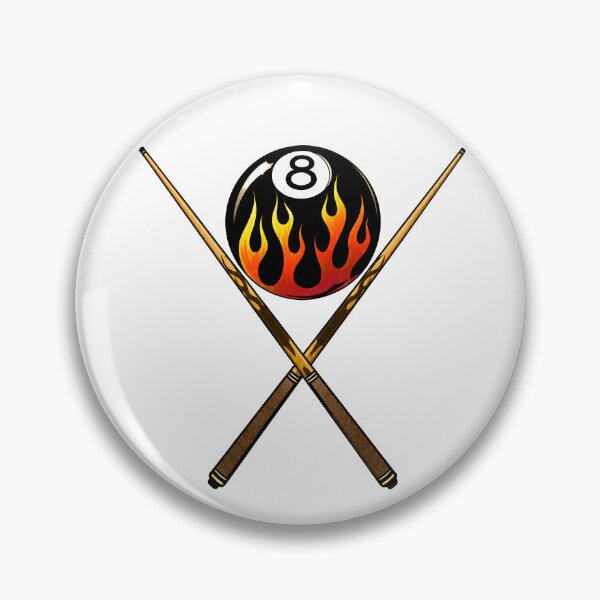 Item preview, Flaming 8 Ball Crossed Pool Cues designed and sold by BeebooDesign.