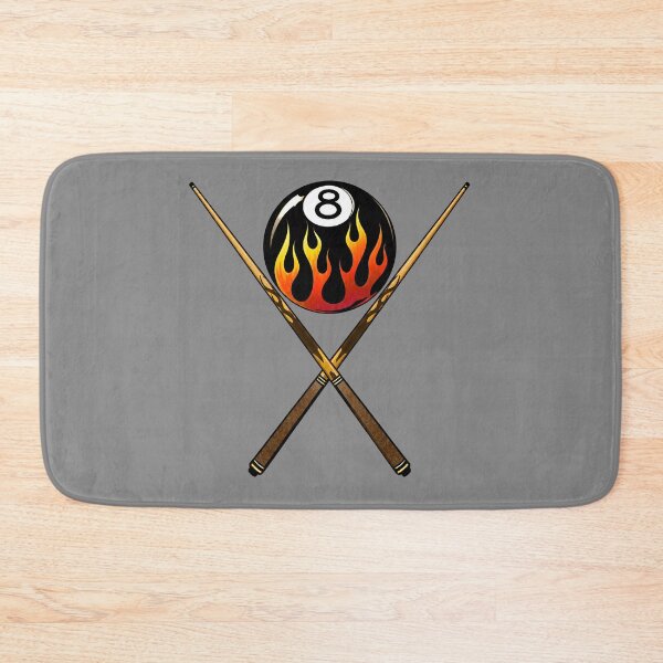 Item preview, Flaming 8 Ball Crossed Pool Cues designed and sold by BeebooDesign.