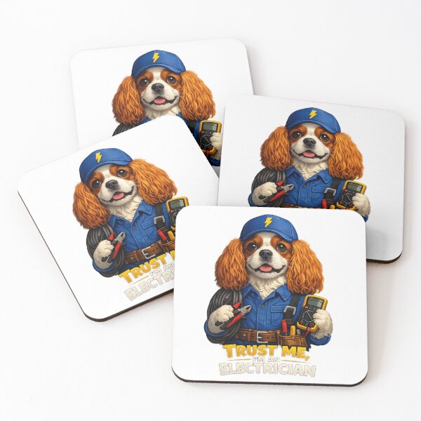 Item preview, Trust Me, I'm an Electrician Blenheim Cavalier designed and sold by SpottyRainbow.