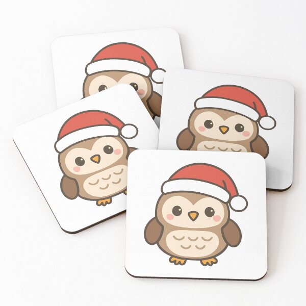 Item preview, Wise Holiday Owl - Christmas Kawaii Sticker designed and sold by foryouandyours.