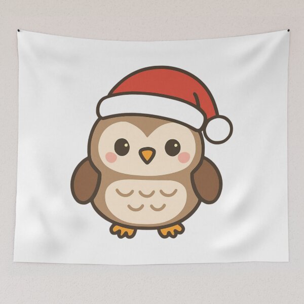 Item preview, Wise Holiday Owl - Christmas Kawaii Sticker designed and sold by foryouandyours.
