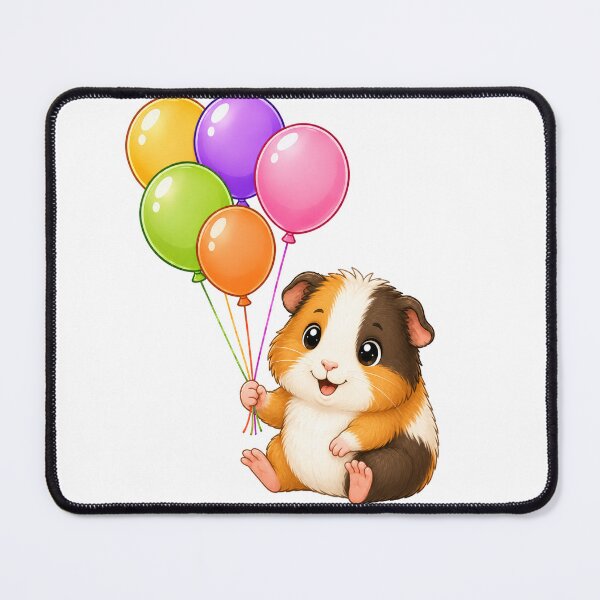 Item preview, Cute Kawaii Guinea Pig With Colorful Balloons designed and sold by Seculinator.