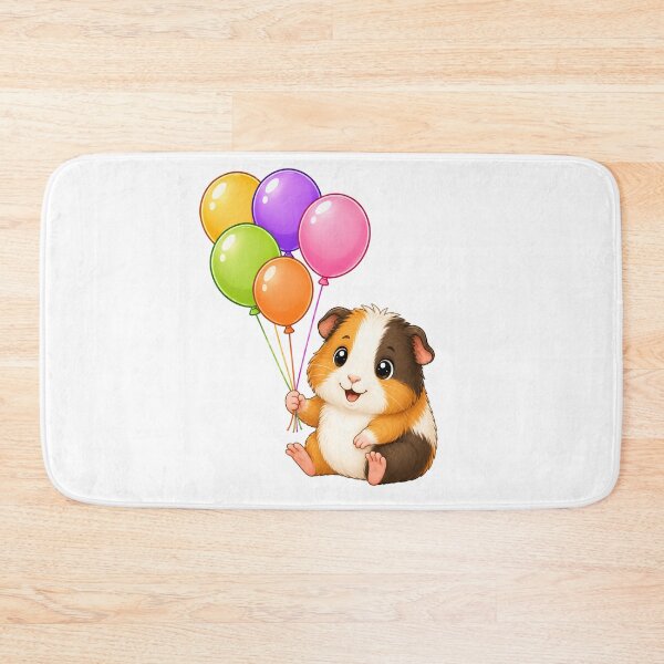 Item preview, Cute Kawaii Guinea Pig With Colorful Balloons designed and sold by Seculinator.