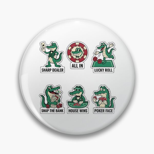 Item preview, Vintage Gator Casino Sticker Pack - Retro Poker & Gambler Puns designed and sold by SimpleP.