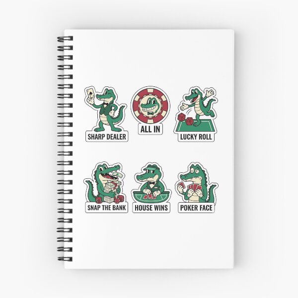 Item preview, Vintage Gator Casino Sticker Pack - Retro Poker & Gambler Puns designed and sold by SimpleP.