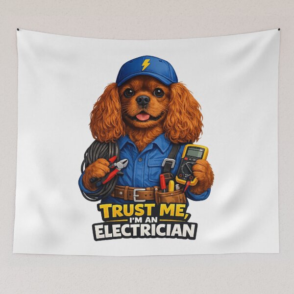 Item preview, Trust Me, I'm an Electrician Ruby Cavalier designed and sold by SpottyRainbow.