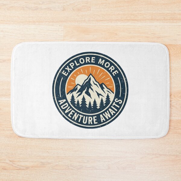 Item preview, Vintage Explore More Adventure Awaits Mountain Badge designed and sold by BitDoodle.