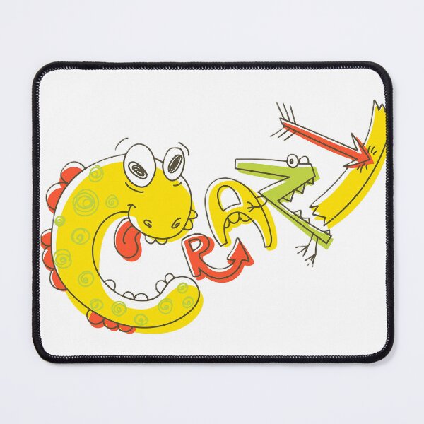 Item preview, "CRAZY" Funky Dinosaur Lettering – Colorful Cartoon Dino Typography Illustration designed and sold by BuckaBaby.
