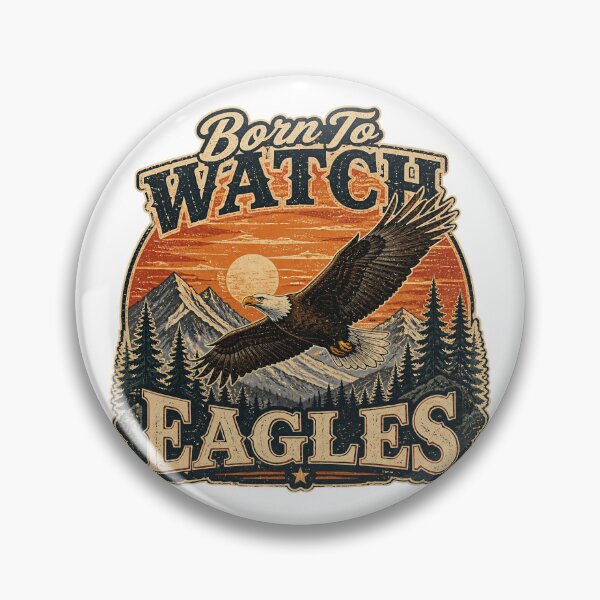Item preview, Born To Watch Eagles – Vintage Bald Eagle Mountain Sunset Design designed and sold by MJ-by-Dharan.