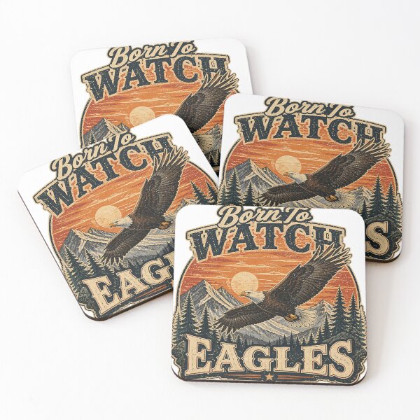 Item preview, Born To Watch Eagles – Vintage Bald Eagle Mountain Sunset Design designed and sold by MJ-by-Dharan.