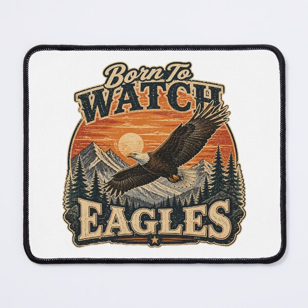 Item preview, Born To Watch Eagles – Vintage Bald Eagle Mountain Sunset Design designed and sold by MJ-by-Dharan.