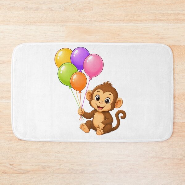 Item preview, Cute Kawaii Monkey With Colorful Balloons designed and sold by Seculinator.