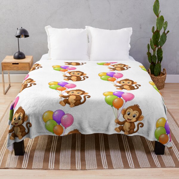 Item preview, Cute Kawaii Monkey With Colorful Balloons designed and sold by Seculinator.